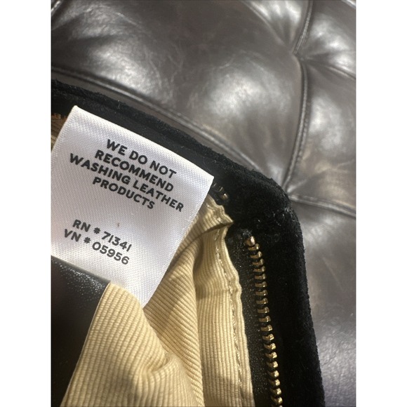 L.L. Bean Heritage‎ Totes Fold Over Nubuck Clutch Pouch Suede Leather Black - Picture 14 of 15